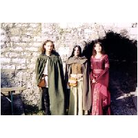 Gwyn, Belgarion and Patricia in front of the Castle